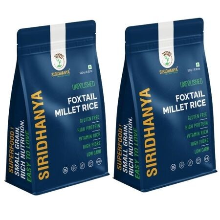 Siridhanya Unpolished Foxtail Millet Rice (500 g) | Millet Rice Alternative for Daily Cooking | Naturally Gluten Free Grain | Suitable for Khichdi, Pulao, Pongal & Everyday Meals
