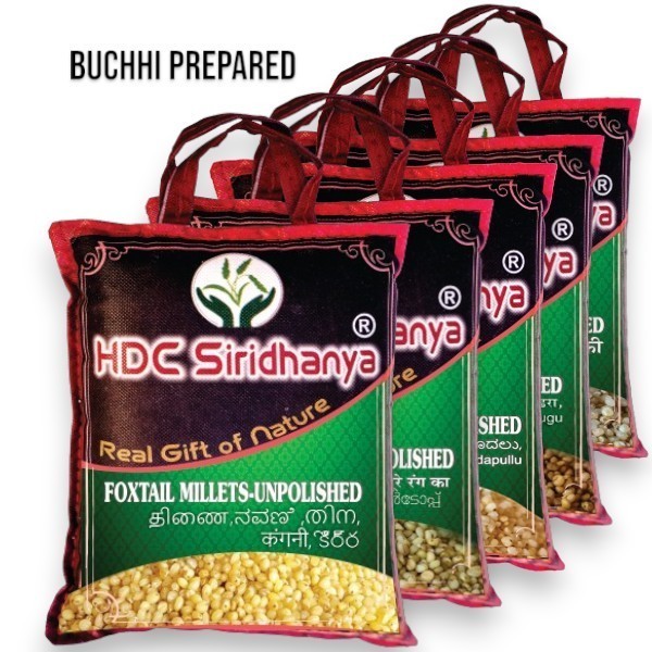 HDC Siridhanya Unpolished Millet Combo Pack (Browntop, Barnyard, Little, Foxtail & Kodo) | Vacuum Packed | Pack of 5 |900gm each Traditional Millet Grains for Daily Cooking | Suitable for Upma, Khichd