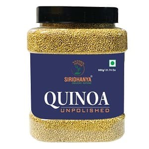 Siridhanya Organic Nature Quinoa Unpolished (900 g) | Whole Grain Quinoa for Daily Cooking | Jar Pack | For Salads, Pulao, Khichdi & Bowl Meals