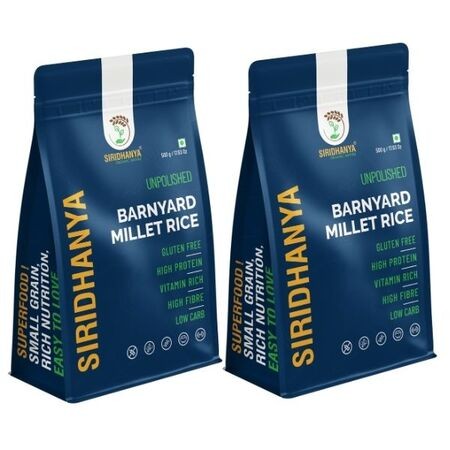 Siridhanya Unpolished Barnyard Millet Rice (500 g) | Millet Rice Alternative for Daily Cooking | Naturally Gluten Free Grain | For Khichdi, Pulao, Upma & South Indian Recipes