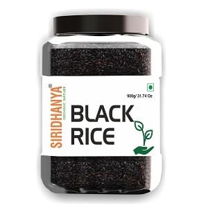 Siridhanya Black Rice (900 g) | Whole Grain Black Rice for Daily Cooking | Jar Pack | For Pulao, Khichdi, Salads & Rice Bowls